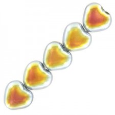 Czech Hearts beads 6mm Crystal marea 00030/28001